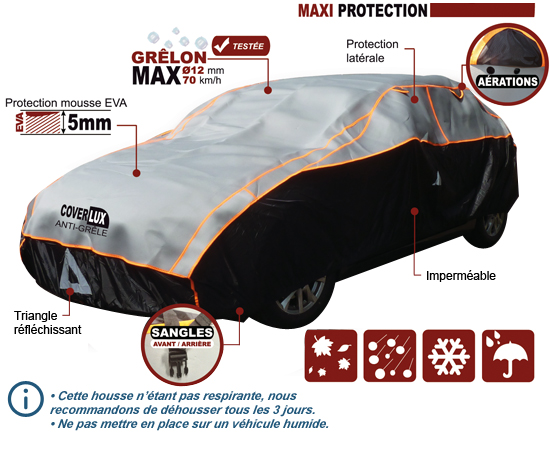 Bache Auto Anti Grele Taille Xl 530 X 175 X 145cm Ebay